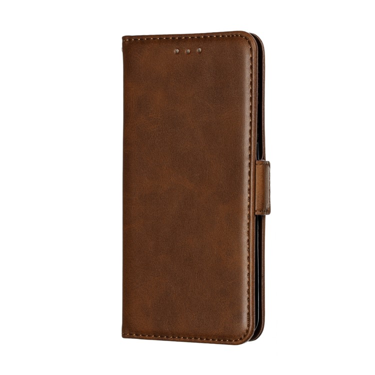 PU Leather Wallet Stand Flip Phone Case Cover for Samsung Galaxy A20e - Coffee-5