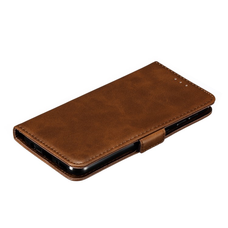 PU Leather Wallet Stand Flip Phone Case Cover for Samsung Galaxy A20e - Coffee-8