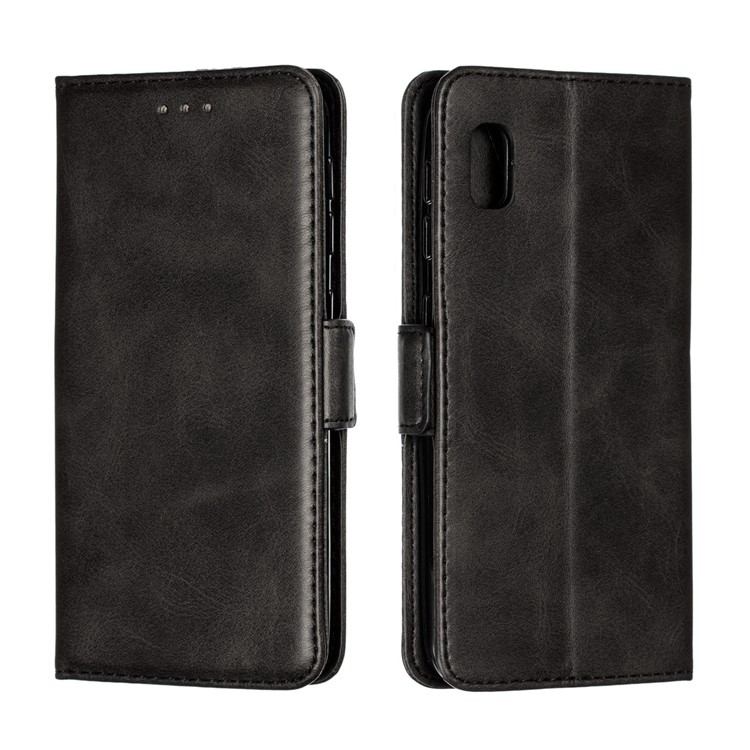 PU Leather Wallet Stand Flip Phone Case Cover for Samsung Galaxy A10e - Black-4