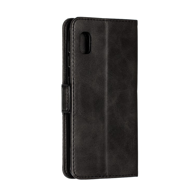 PU Leather Wallet Stand Flip Phone Case Cover for Samsung Galaxy A10e - Black-6