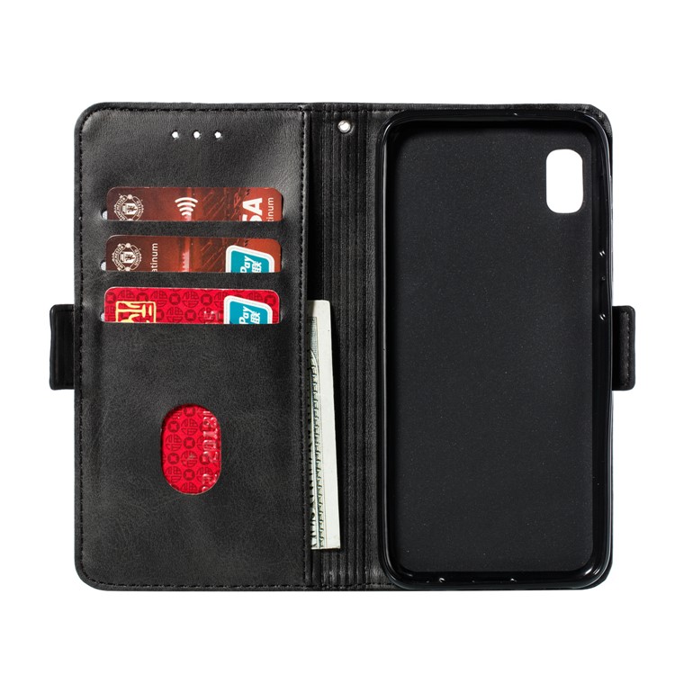 PU Leather Wallet Stand Flip Phone Case Cover for Samsung Galaxy A10e - Black-7