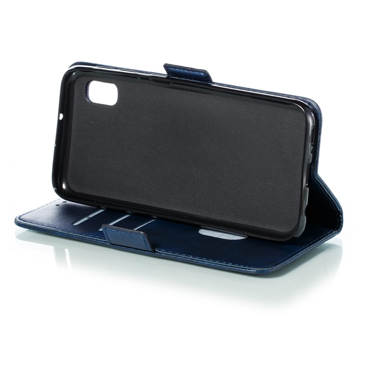 PU Leather Wallet Stand Flip Phone Case Cover for Samsung Galaxy A10e - Blue-11
