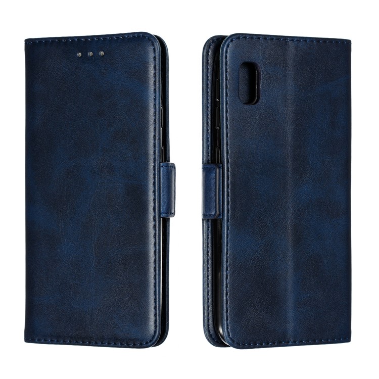PU Leather Wallet Stand Flip Phone Case Cover for Samsung Galaxy A10e - Blue-4