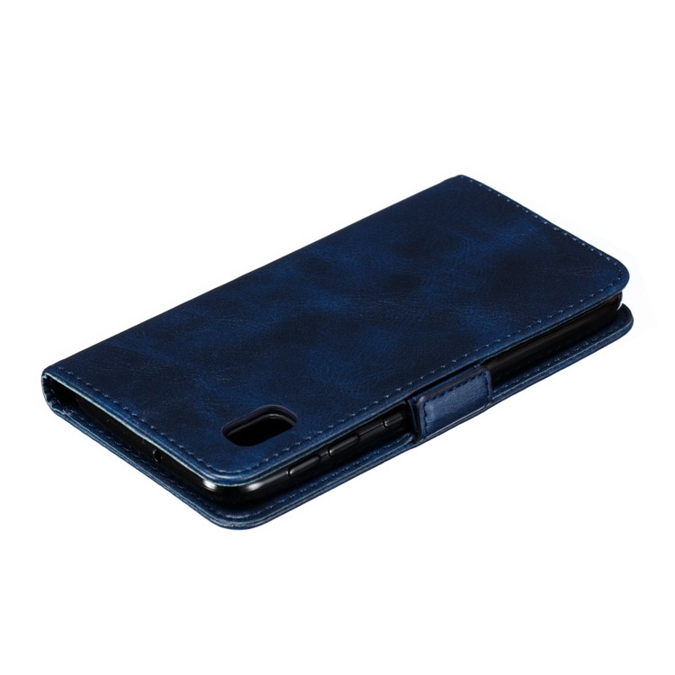 PU Leather Wallet Stand Flip Phone Case Cover for Samsung Galaxy A10e - Blue-9
