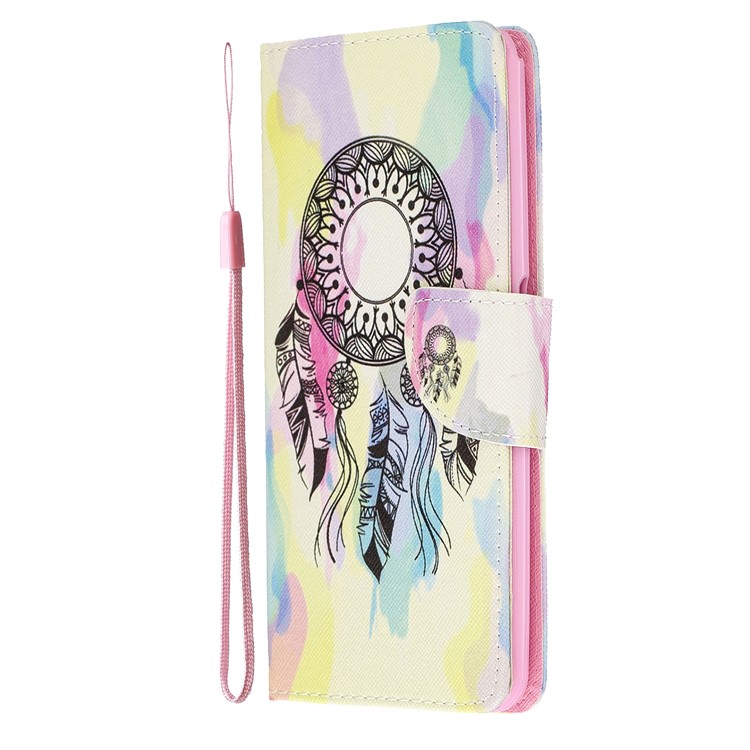 Pattern Printing Leather Wallet Case for Samsung Galaxy A80/A90 - Dream Catcher-4