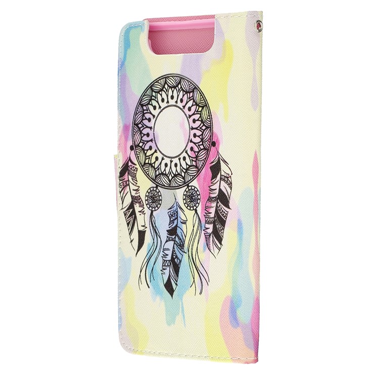 Pattern Printing Leather Wallet Case for Samsung Galaxy A80/A90 - Dream Catcher-5