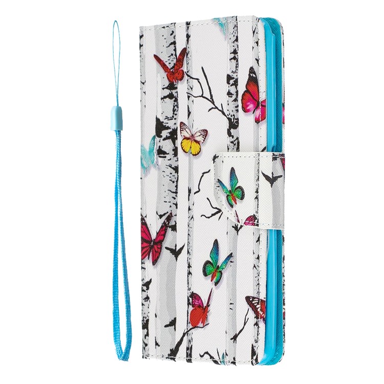 Pattern Printing Leather Wallet Case for Samsung Galaxy A80/A90 - Vivid Butterflies-2
