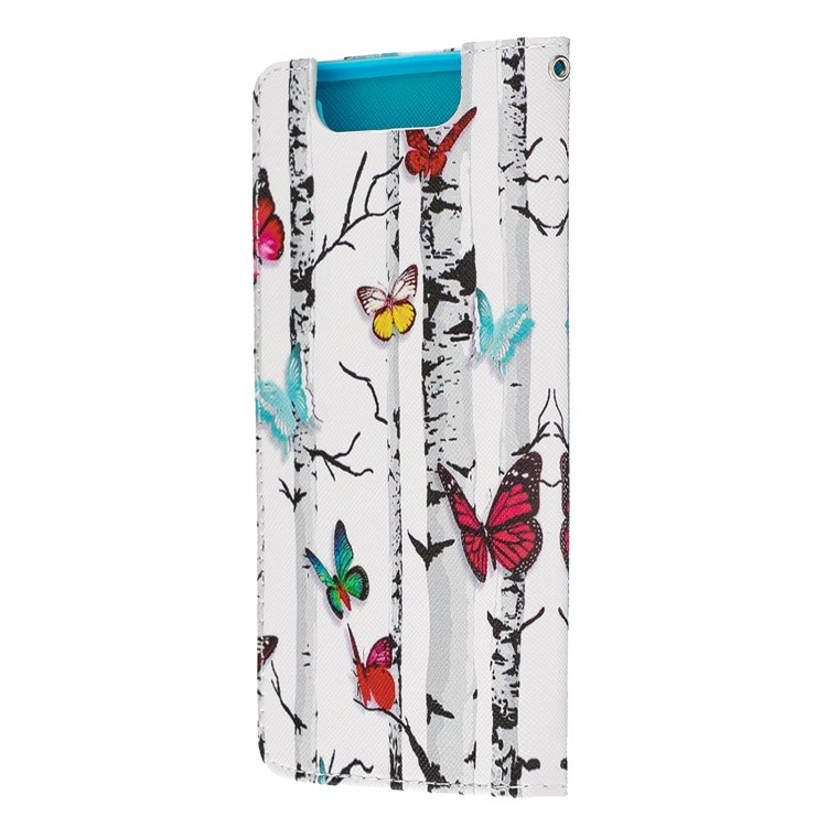 Pattern Printing Leather Wallet Case for Samsung Galaxy A80/A90 - Vivid Butterflies-3