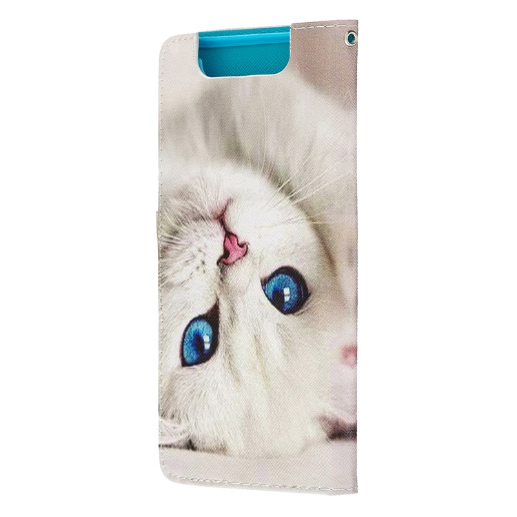 Pattern Printing Leather Wallet Case for Samsung Galaxy A80/A90 - Cat-4