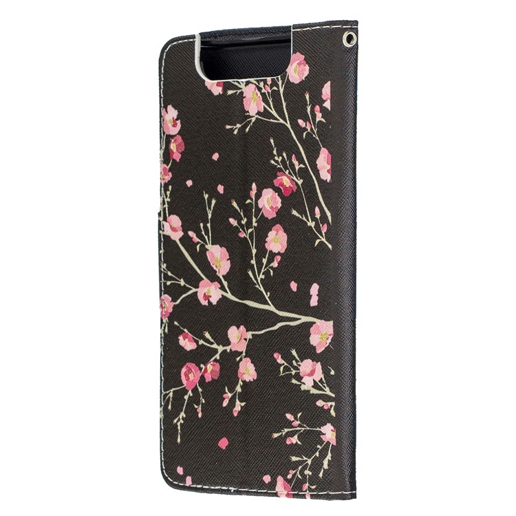 Pattern Printing Leather Wallet Case for Samsung Galaxy A80/A90 - Beautiful Flowers-5