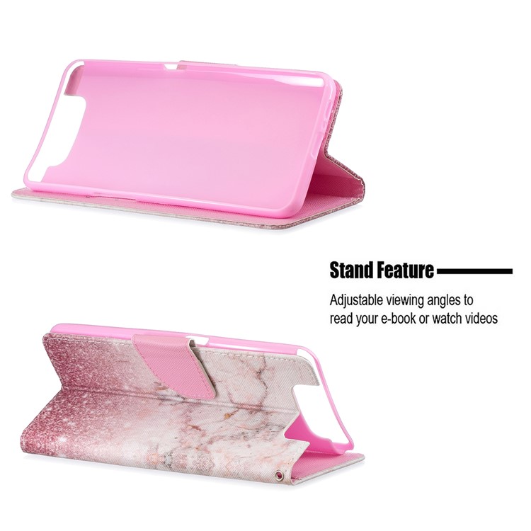 Pattern Printing Leather Wallet Case for Samsung Galaxy A80/A90 - Colorized Pattern-2