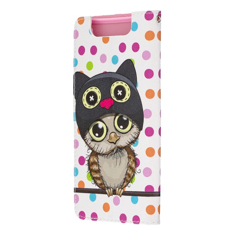 Pattern Printing Leather Wallet Case for Samsung Galaxy A80/A90 - Owl-4