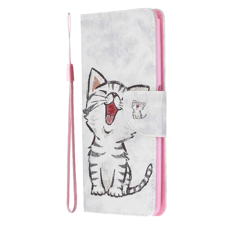 Pattern Printing Leather Wallet Case for Samsung Galaxy A80/A90 - Lovely Cat-4