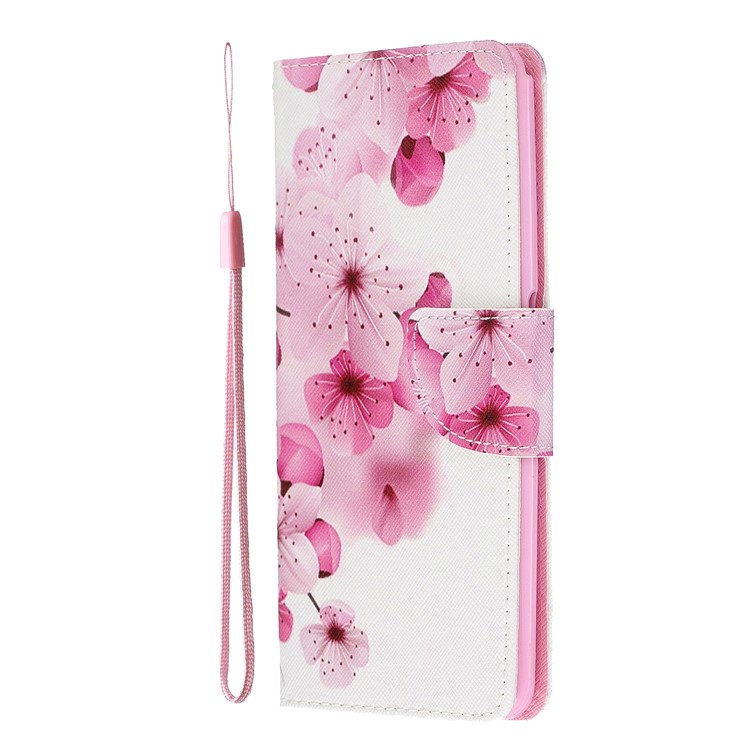 Pattern Printing Leather Wallet Case for Samsung Galaxy A80/A90 - Plum Blossom-3