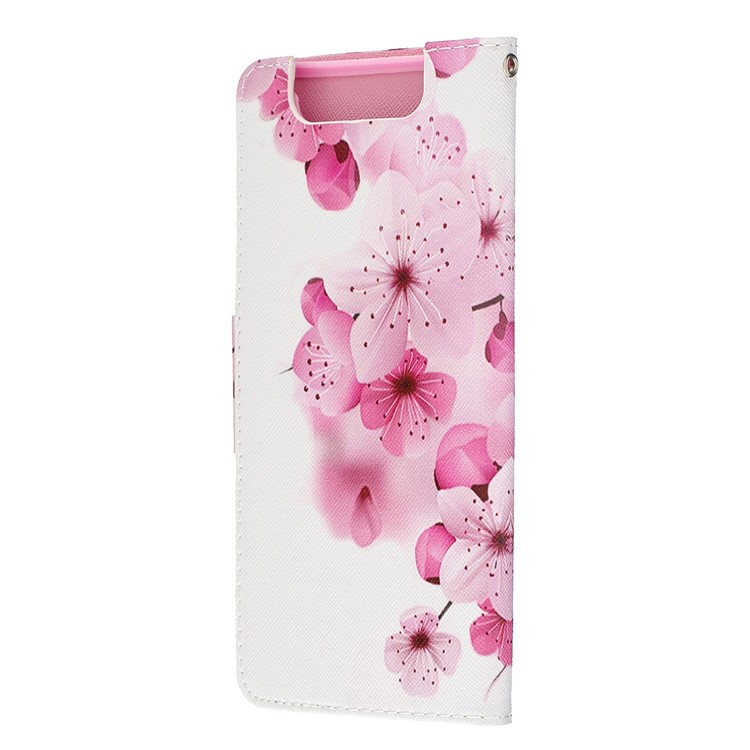 Pattern Printing Leather Wallet Case for Samsung Galaxy A80/A90 - Plum Blossom-4