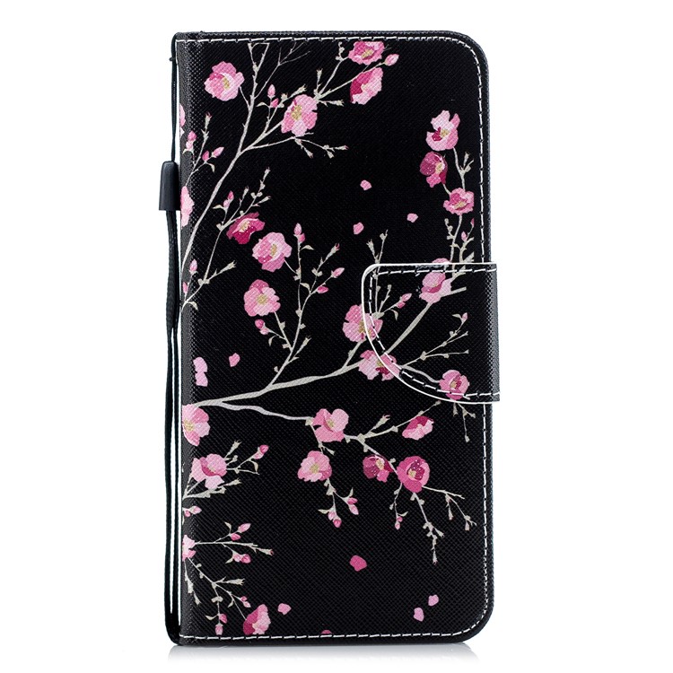 Pattern Printing Leather Wallet Case for Samsung Galaxy A60/M40 - Beautiful Flowers-2