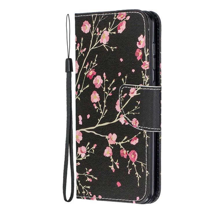 Pattern Printing Leather Wallet Case for Samsung Galaxy A60/M40 - Beautiful Flowers-3