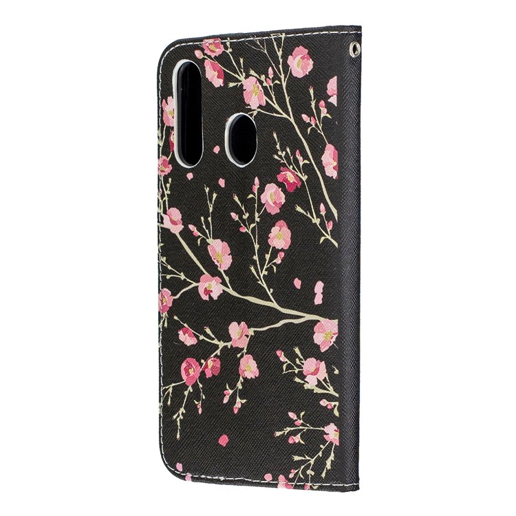 Pattern Printing Leather Wallet Case for Samsung Galaxy A60/M40 - Beautiful Flowers-4