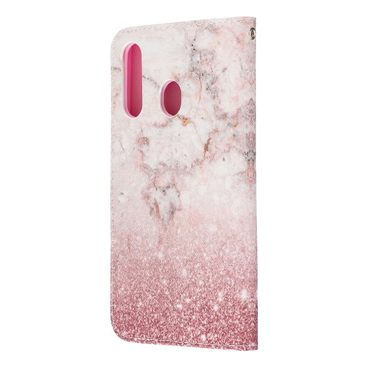 Pattern Printing Leather Wallet Case for Samsung Galaxy A60/M40 - Colorized Pattern-4