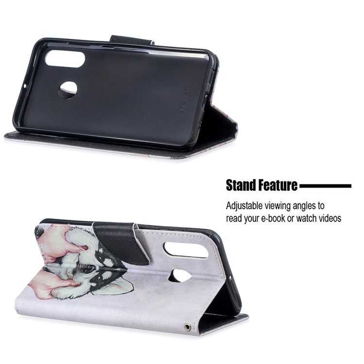 Pattern Printing Leather Wallet Case for Samsung Galaxy A60/M40 - Dog-2