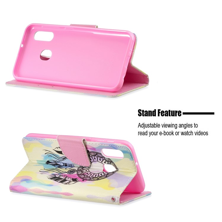Pattern Printing Wallet Leather Case with Strap for Samsung Galaxy A20e / A10e / A202 / Jean2 - Dream Catcher-6