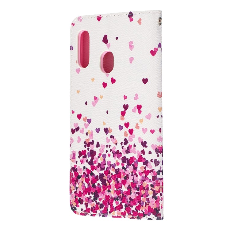 Custodia A Portafoglio In Pelle Stampa Fantasia Con Cinturino Per Samsung Galaxy A20e / A10E / A202 / Jean2 - Cuori-4