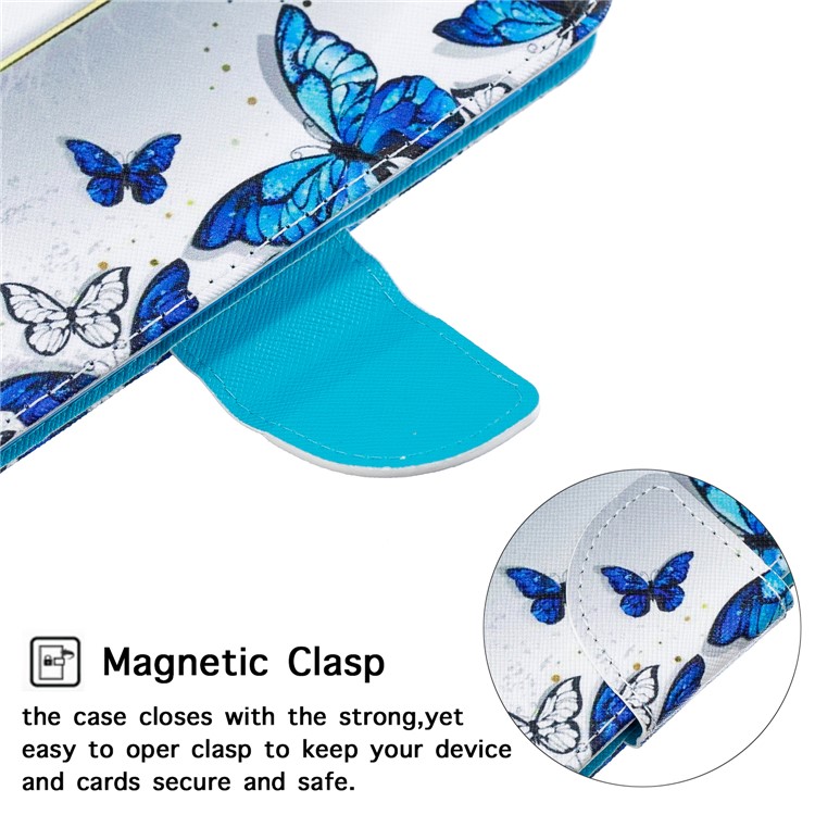 Pattern Printing Wallet Leather Case with Strap for Samsung Galaxy A20e / A10e / A202 / Jean2 - Butterflies-6