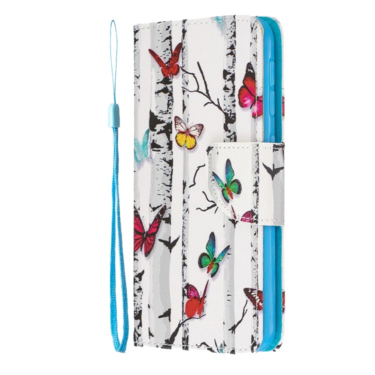 Pattern Printing Wallet Leather Case with Strap for Samsung Galaxy A20e / A10e / A202 / Jean2 - Colorized Butterflies-3