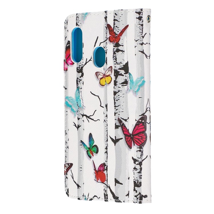 Pattern Printing Wallet Leather Case with Strap for Samsung Galaxy A20e / A10e / A202 / Jean2 - Colorized Butterflies-4