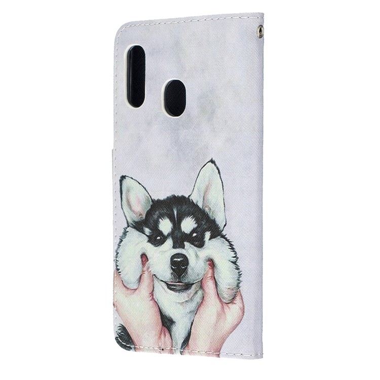 Pattern Printing Wallet Leather Case with Strap for Samsung Galaxy A20e / A10e / A202 / Jean2 - Dog-4