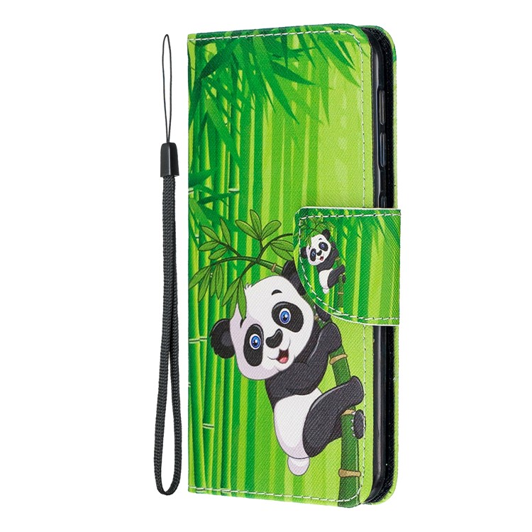 Pattern Printing Wallet Leather Case with Strap for Samsung Galaxy A20e / A10e / A202 / Jean2 - Panda-6