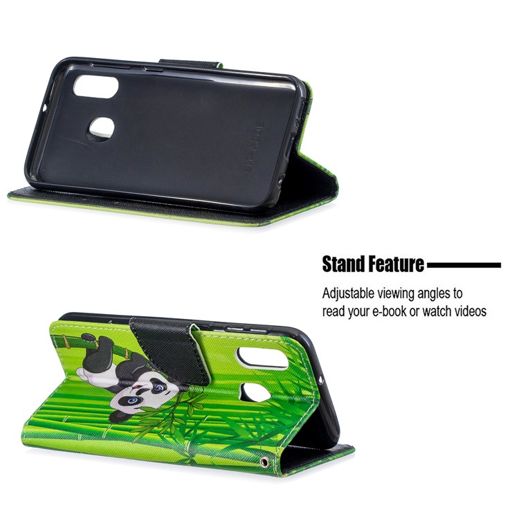 Pattern Printing Wallet Leather Case with Strap for Samsung Galaxy A20e / A10e / A202 / Jean2 - Panda-7