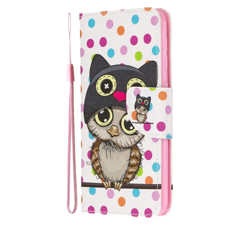 Pattern Printing Wallet Leather Case with Strap for Samsung Galaxy A20e / A10e / A202 / Jean2 - Owl-3