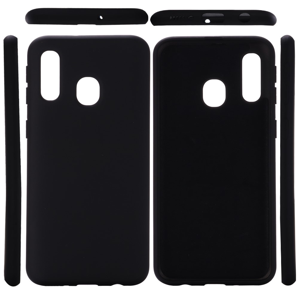 Custodia In Silicone Liquido Per Samsung Galaxy A40 - Nero