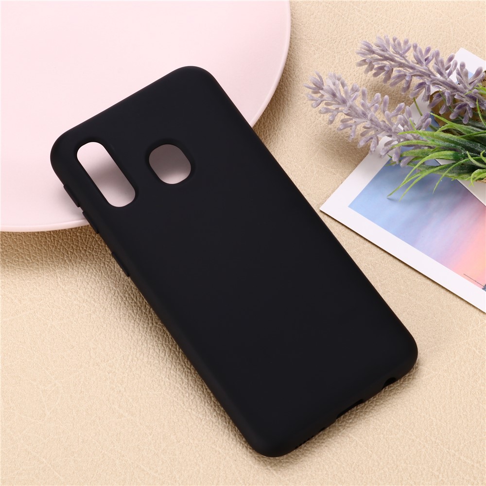 Custodia In Silicone Liquido Per Samsung Galaxy A40 - Nero