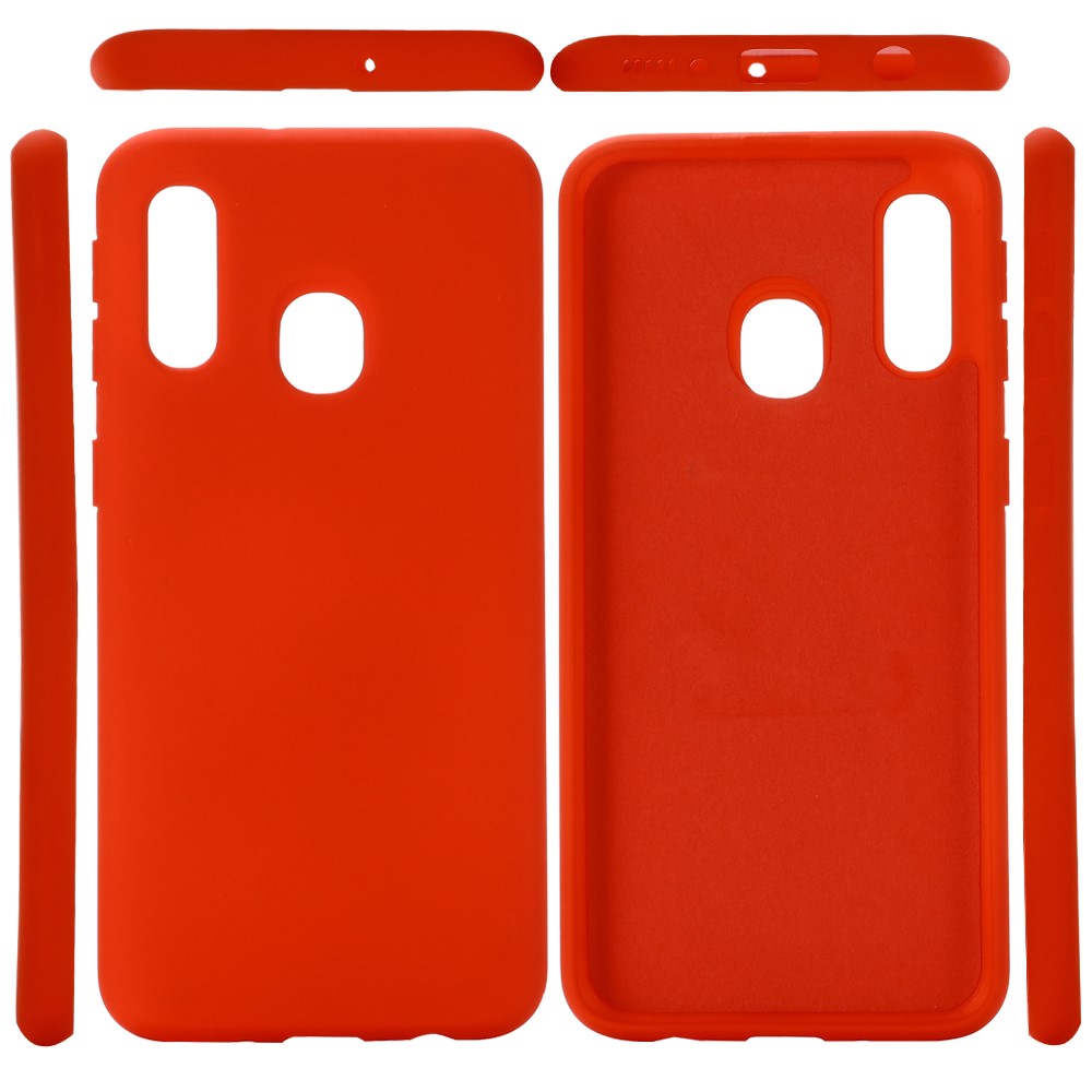 Caso De Silicone Líquido Para Samsung Galaxy A40 - Vermelho