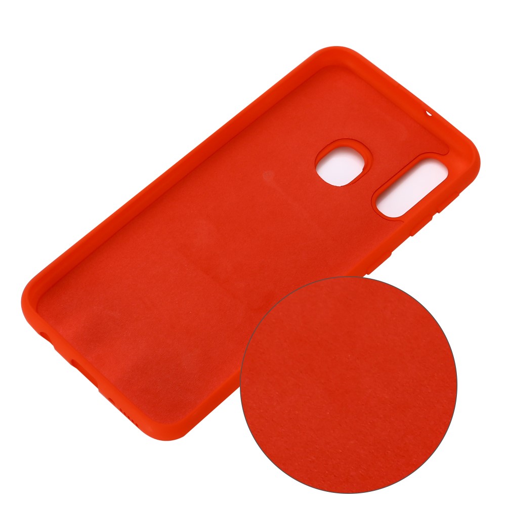 Liquid Silicone Case for Samsung Galaxy A40 - Red-3