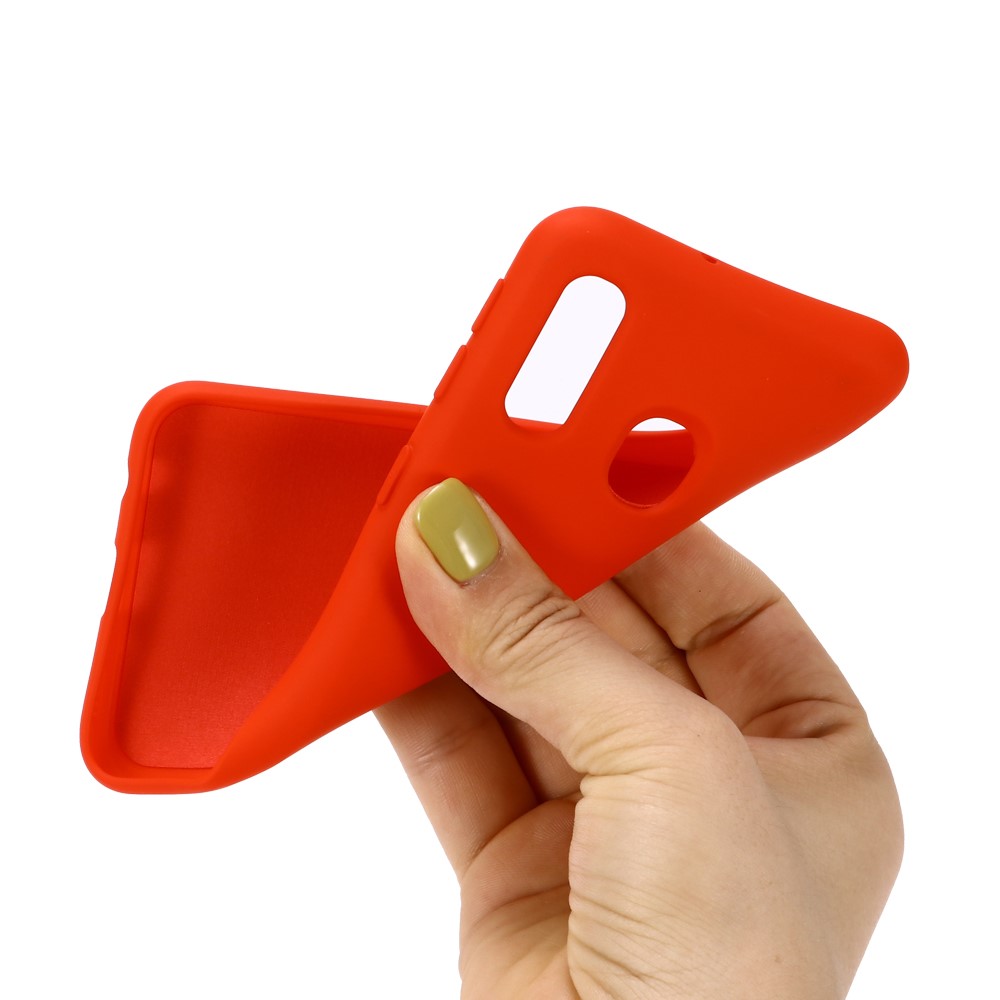 Liquid Silicone Case for Samsung Galaxy A40 - Red-4