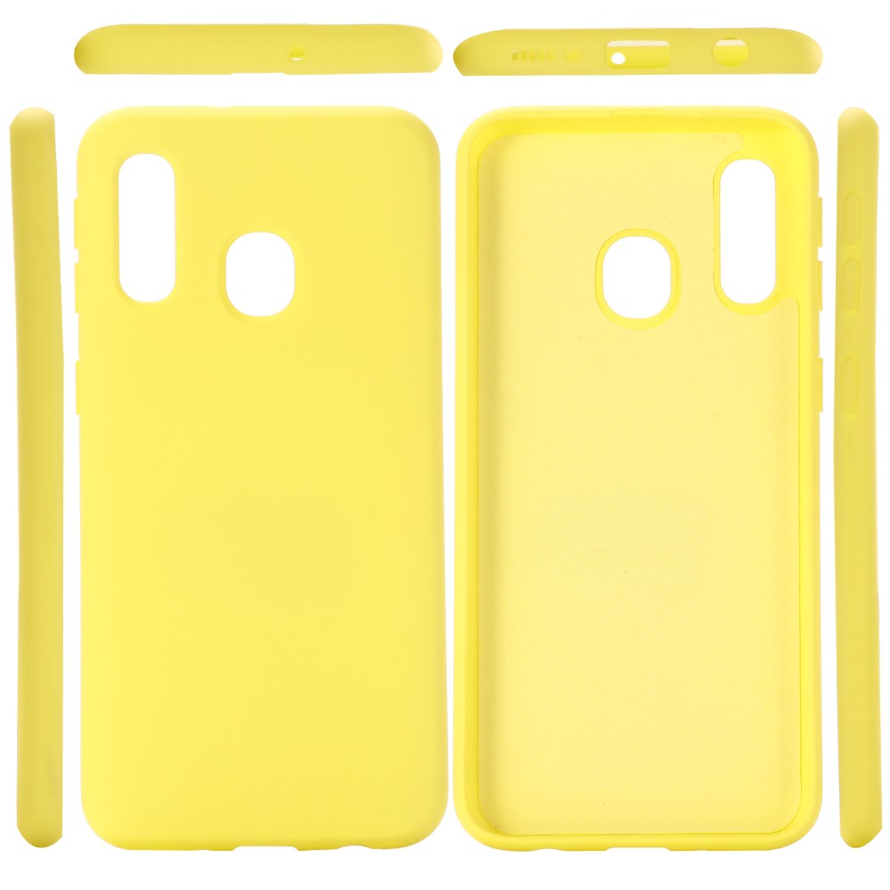 Liquid Silicone Case for Samsung Galaxy A40 - Yellow-2