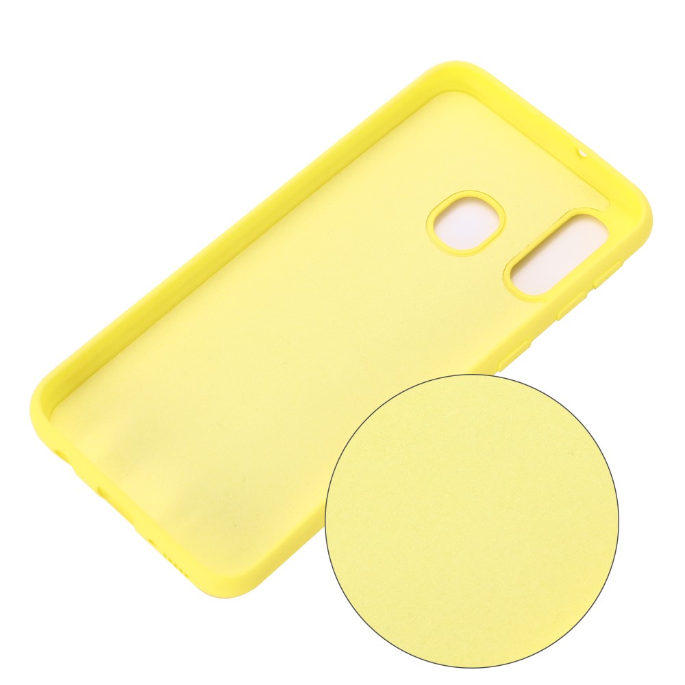 Liquid Silicone Case for Samsung Galaxy A40 - Yellow-3