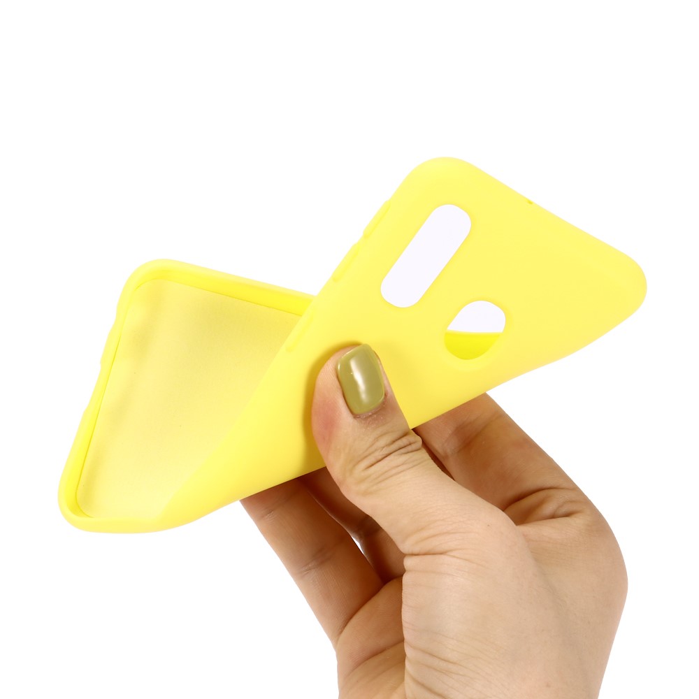 Liquid Silicone Case for Samsung Galaxy A40 - Yellow-4
