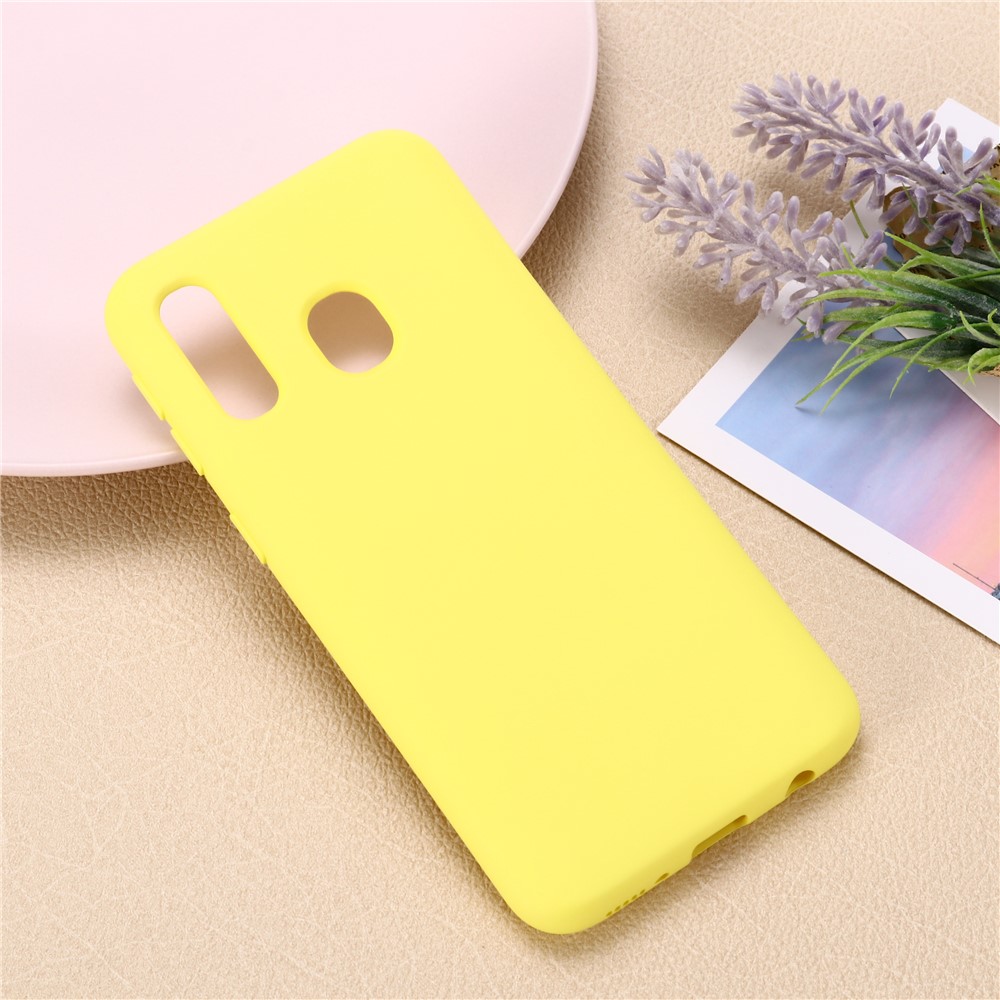 Liquid Silicone Case for Samsung Galaxy A40 - Yellow-5