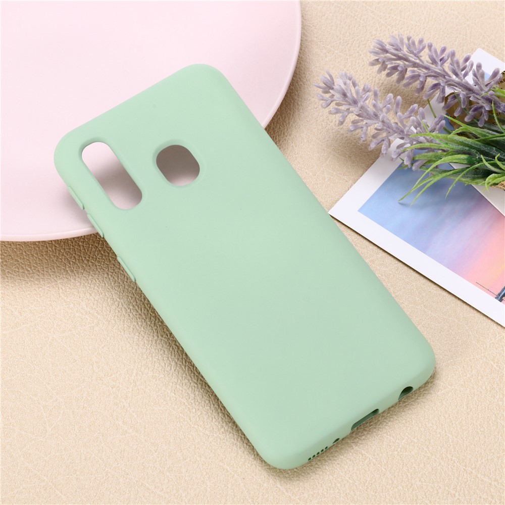 Liquid Silicone Case for Samsung Galaxy A40 - Green-5