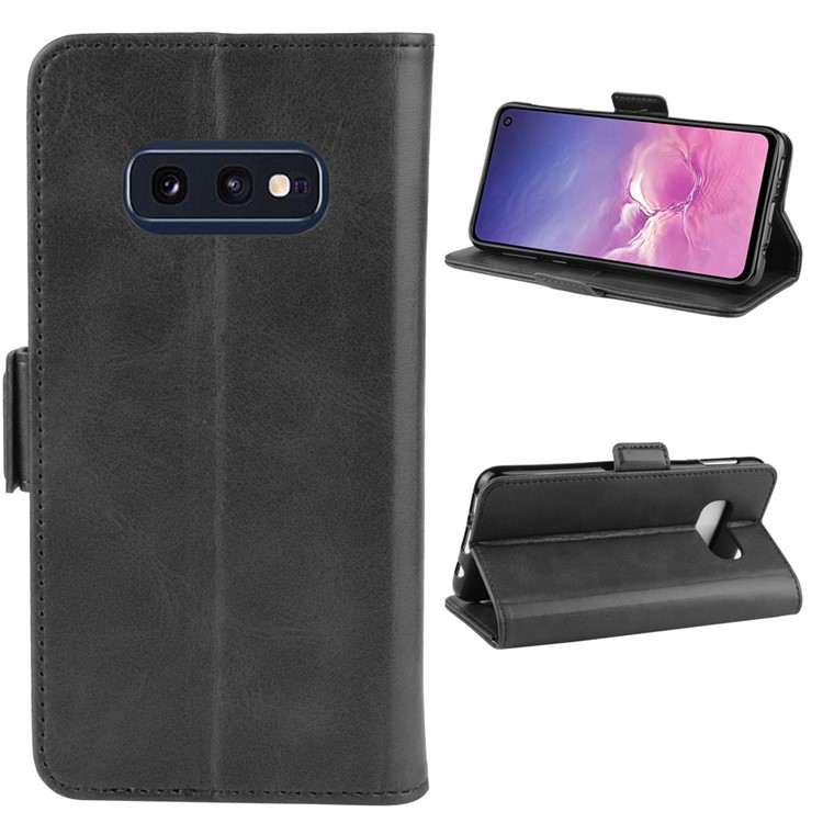 Magnet Adsorption Split Leather Wallet Cell Casing for Samsung Galaxy S10e - Black-2