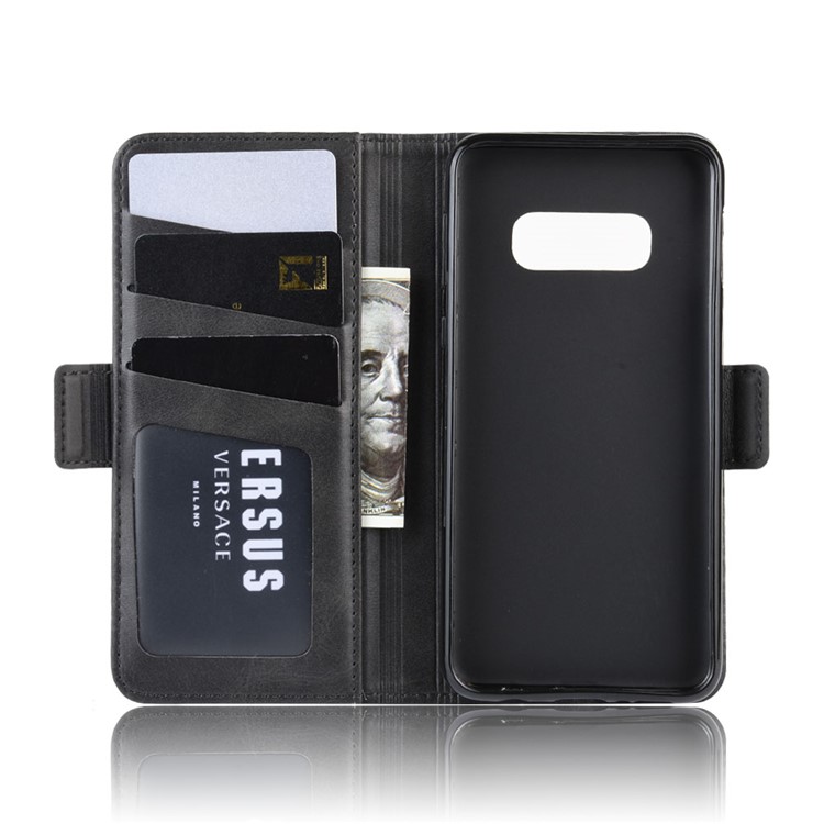 Magnet Adsorption Split Leather Wallet Cell Casing for Samsung Galaxy S10e - Black-4
