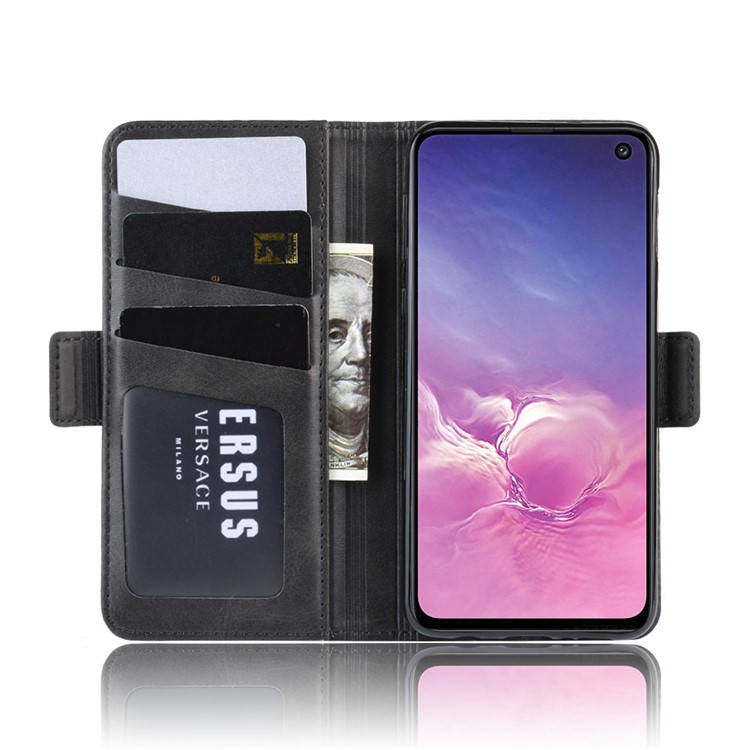 Magnet Adsorption Split Leather Wallet Cell Casing for Samsung Galaxy S10e - Black-5