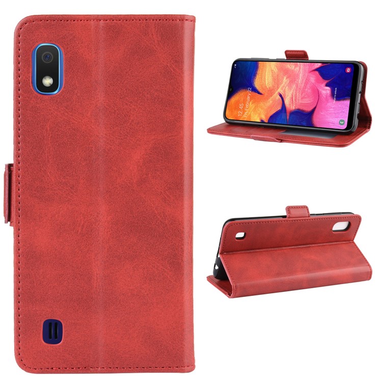 Custodia A Portafoglio In Pelle Con Magnete Ad Adsorbimento Per Samsung Galaxy A10 - Rosso-2