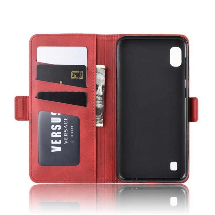 Custodia A Portafoglio In Pelle Con Magnete Ad Adsorbimento Per Samsung Galaxy A10 - Rosso-4