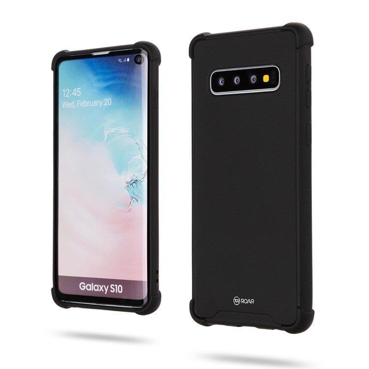 ROAR Embalagem Móvel Do Macaroon TPU Da Anti-gota Para A Galáxia S10 De Samsung - Preto-1