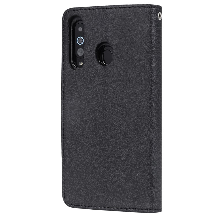 Caixa Destacável Magnética Do Suporte Do Couro Da Carteira 2 In-1 Para A Galáxia A60 De Samsung - Preto-3